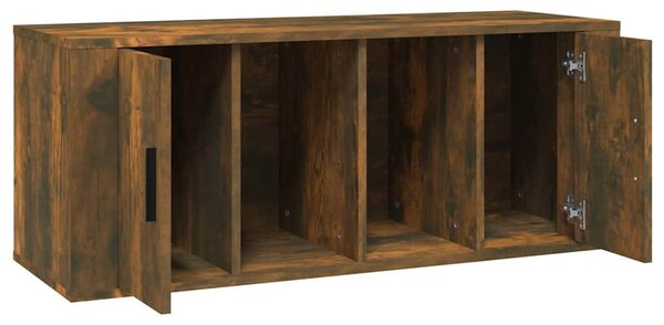 Füstös tölgy színű szerelt fa TV-szekrény 100 x 35 x 40 cm