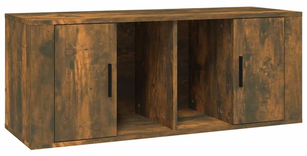 Füstös tölgy színű szerelt fa TV-szekrény 100 x 35 x 40 cm