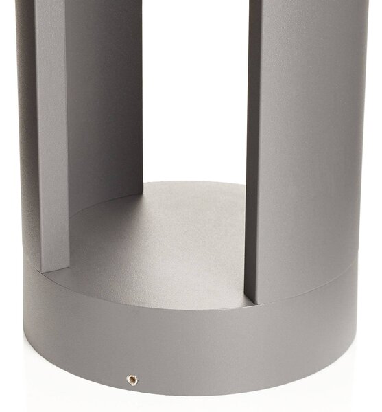 Lucande LED-es poller lámpa Dylen, szürke, fém, 80 cm, IP65, Fekete, Alumínium, Modern