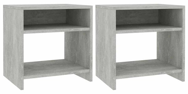 2 db betonszürke szerelt fa éjjeliszekrény 40 x 30 x 40 cm