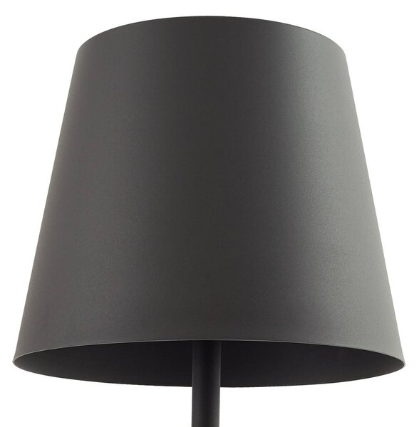 Lucande teraszvilágítás Andrei, szürke, 150cm magas, IP54, E27, Alu / szürke / cink, Alumínium, Modern