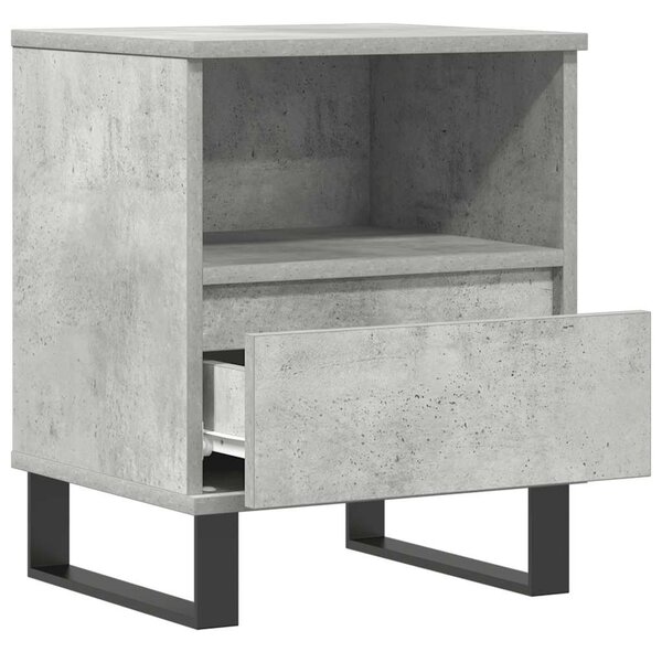 Betonszürke szerelt fa éjjeliszekrény 40x35x50 cm