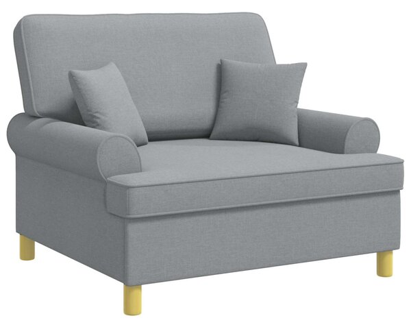 XXL fotel párnákkal Világosszürke Szövet