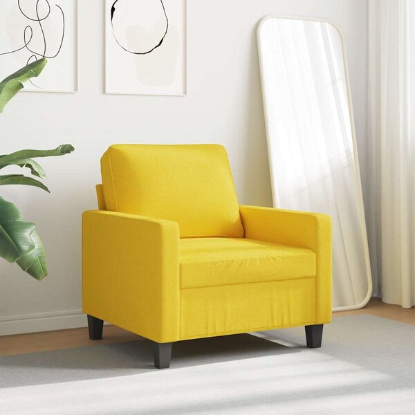 Világossárga szövet kanapéfotel 60 cm
