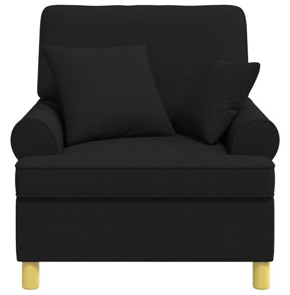 XL fotel párnákkal Fekete Szövet