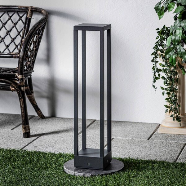 Lucande Carlota LED-es függőlámpa, antracit, 65 cm, fém, Fekete, Alumínium, Modern