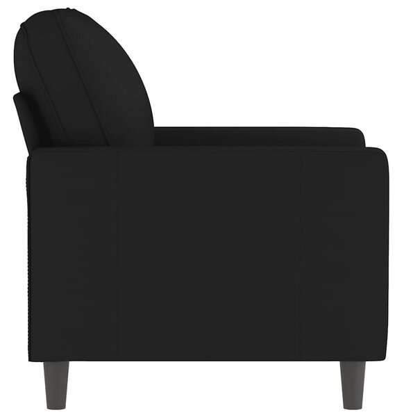 Fekete bársony kanapéfotel 60 cm