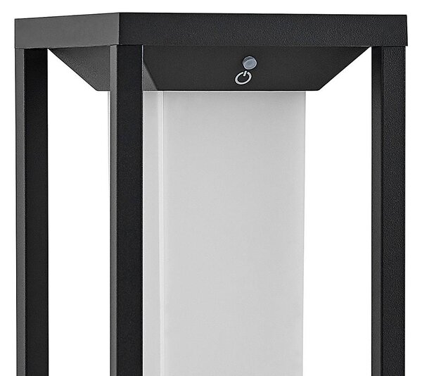 Lucande LED napelemes talapzatvilágítás Eliel, magasság 50 cm, fekete, Fekete, Alumínium, Modern