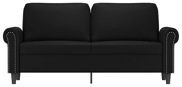 2 személyes fekete műbőr kanapé 140 cm