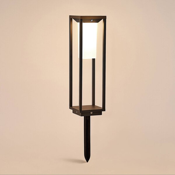 Lucande LED napelemes talapzatvilágítás Eliel, magasság 50 cm, fekete, Fekete, Alumínium, Modern