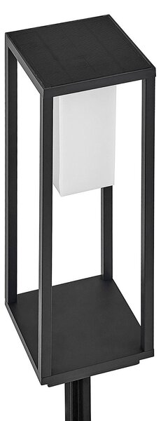 Lucande LED napelemes talapzatvilágítás Eliel, magasság 50 cm, fekete, Fekete, Alumínium, Modern