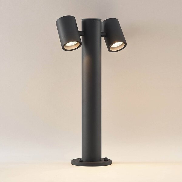 Lucande Maloney állólámpa, 50 cm, antracit, IP54, dimmelhető, Fekete, Alumínium, Modern