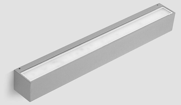 Lucande Lengo 50 cm-es ezüst színű LED kültéri fali lámpa, felfelé/lefelé, Alu / szürke / cink, Alumínium, Modern