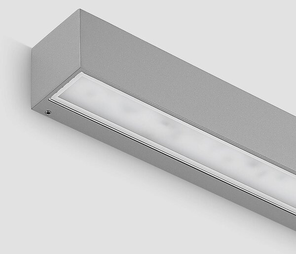 Lucande Lengo 50 cm-es ezüst színű LED kültéri fali lámpa, felfelé/lefelé, Alu / szürke / cink, Alumínium, Modern