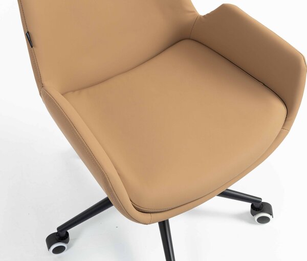 HR240K Karamell Szín Műbőr Premium Soft szék fekete lábbal