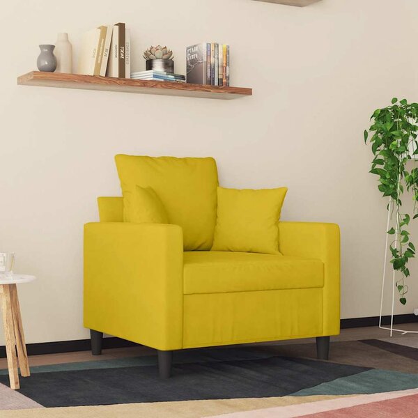 Sárga bársony kanapéfotel 60 cm