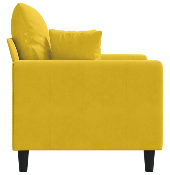 Sárga bársony kanapéfotel 60 cm