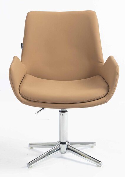 HR240CROSS Karamell Szín Műbőr Premium Soft Szék Krómozott lábbal