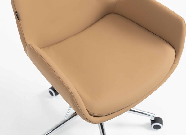 HR240K Karamell Szín Műbőr Premium Soft Szék Krómozott lábbal