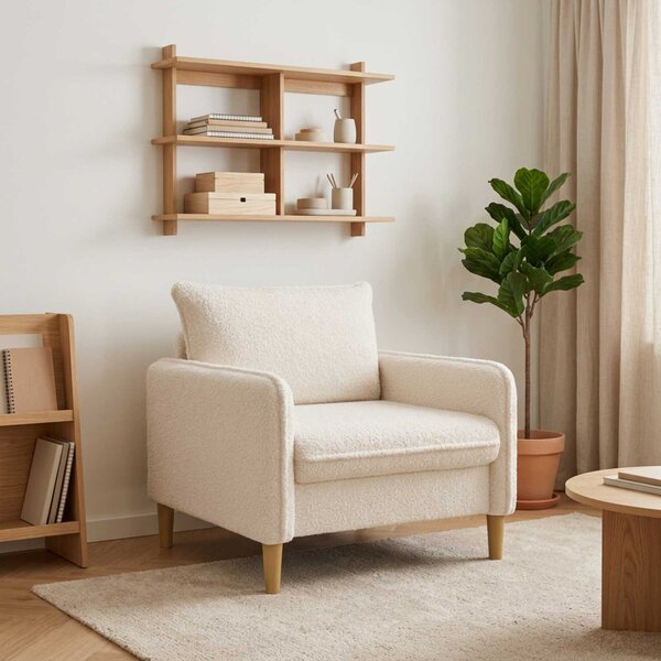 XL fotel Fehér Bouclé