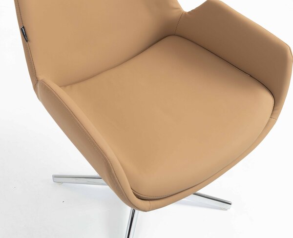 HR240CROSS Karamell Szín Műbőr Premium Soft Szék Krómozott lábbal