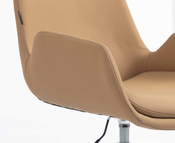HR240CROSS Karamell Szín Műbőr Premium Soft Szék Krómozott lábbal