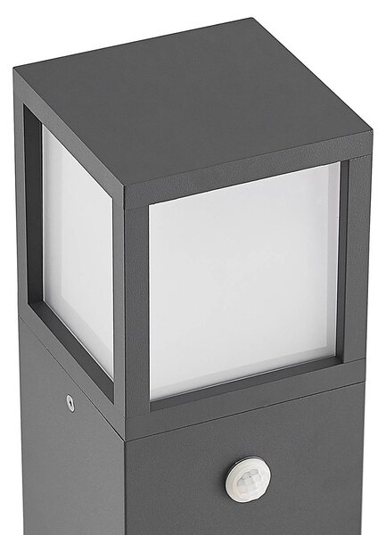 Lucande LED-es útvilágítás Dewari, mozgásérzékelő, 65 cm, IP54, Alu / szürke / cink, Alumínium, Modern