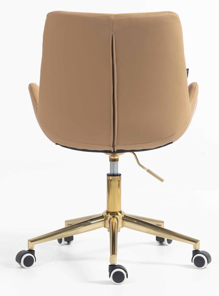 HR240K Karamell Szín Műbőr Premium Soft Szék Arany lábbal
