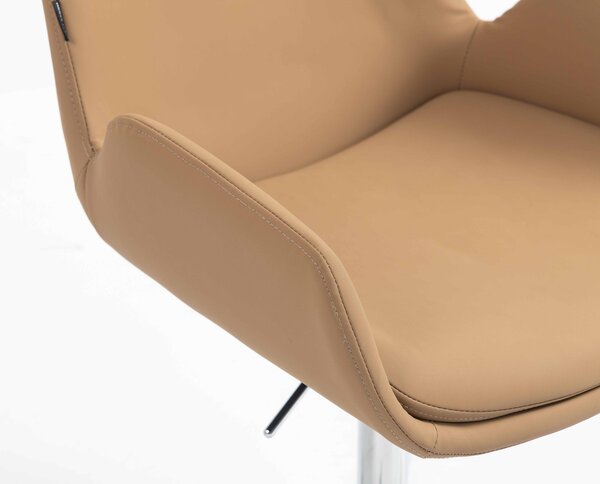 HR240CROSS Karamell Szín Műbőr Premium Soft Szék Krómozott lábbal