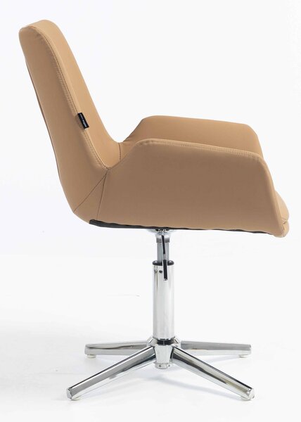 HR240CROSS Karamell Szín Műbőr Premium Soft Szék Krómozott lábbal