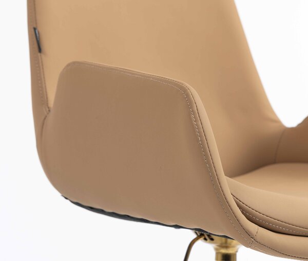 HR240K Karamell Szín Műbőr Premium Soft Szék Arany lábbal
