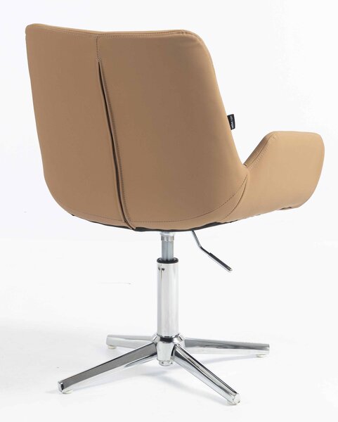 HR240CROSS Karamell Szín Műbőr Premium Soft Szék Krómozott lábbal