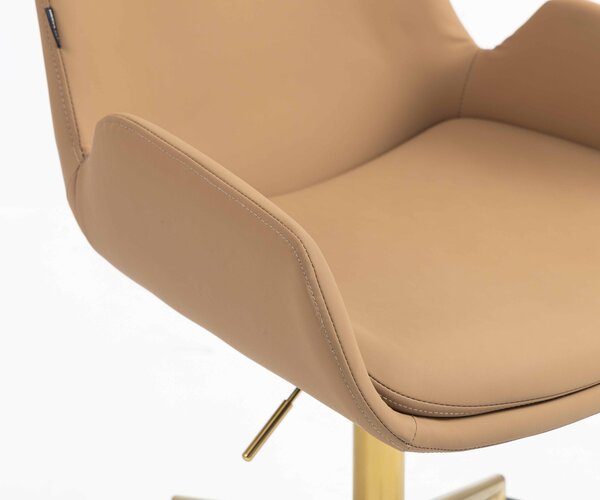 HR240K Karamell Szín Műbőr Premium Soft Szék Arany lábbal