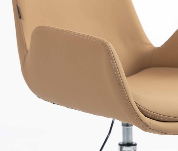 HR240K Karamell Szín Műbőr Premium Soft Szék Krómozott lábbal