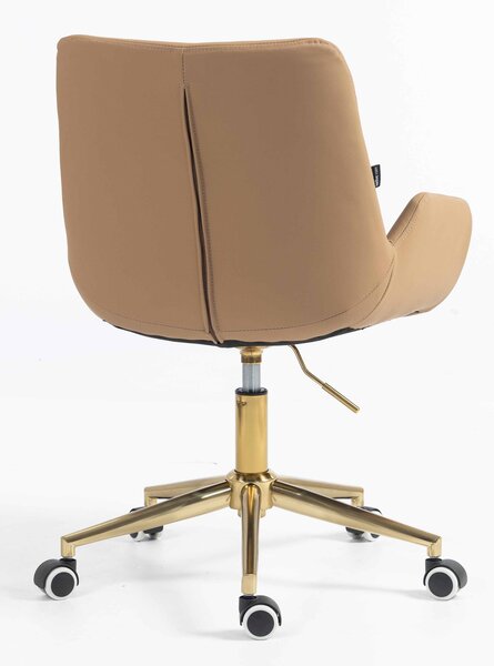 HR240K Karamell Szín Műbőr Premium Soft Szék Arany lábbal