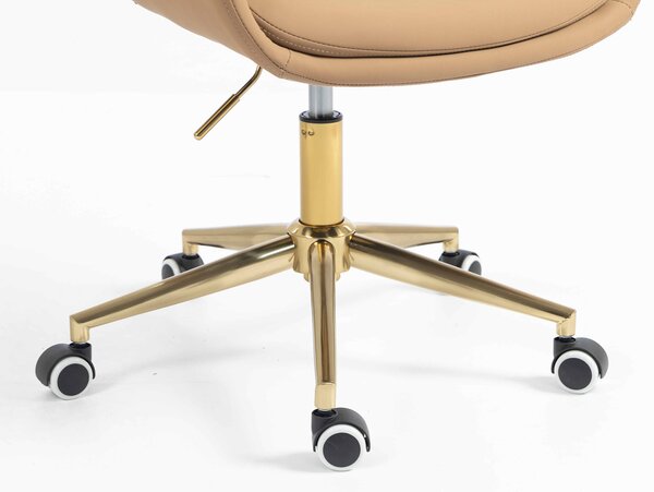 HR240K Karamell Szín Műbőr Premium Soft Szék Arany lábbal