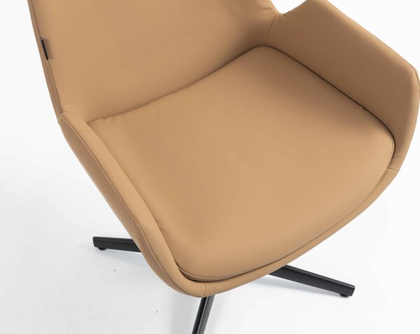 HR240CROSS Karamell Szín Műbőr Premium Soft szék fekete lábbal