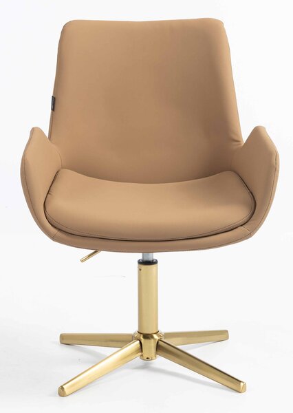 HR240CROSS Karamell Szín Műbőr Premium Soft Szék Arany lábbal