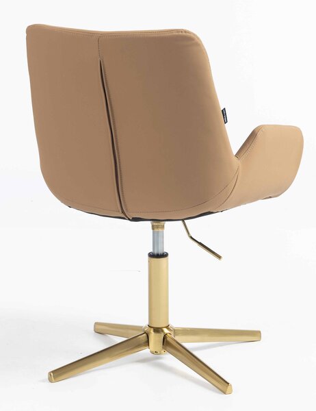 HR240CROSS Karamell Szín Műbőr Premium Soft Szék Arany lábbal