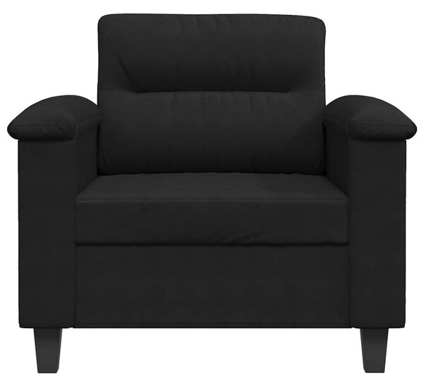 Fekete mikroszálas szövet kanapéfotel 60 cm