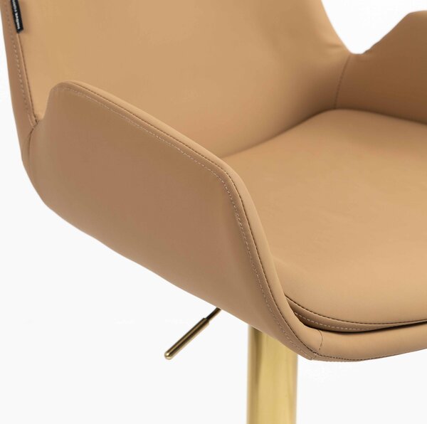HR240W Karamell Szín Műbőr Premium Soft Szék Arany lábbal