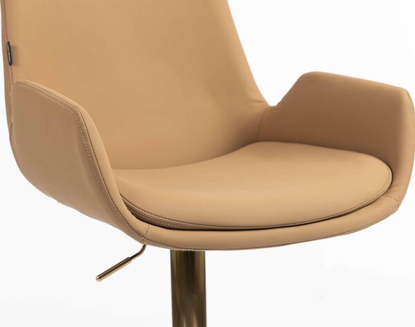 HR240W Karamell Szín Műbőr Premium Soft Szék Arany lábbal