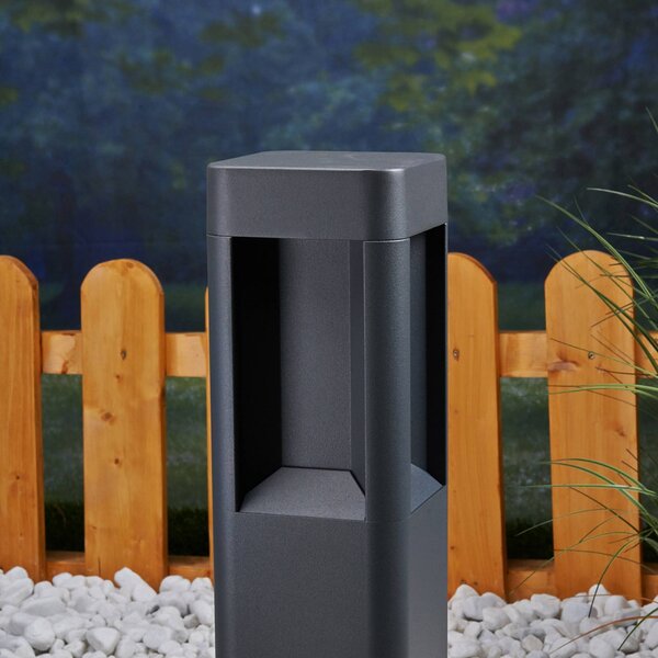 Lucande LED állványlámpa Annika, antracit, fém, 50 cm, Fekete, Alumínium, Modern