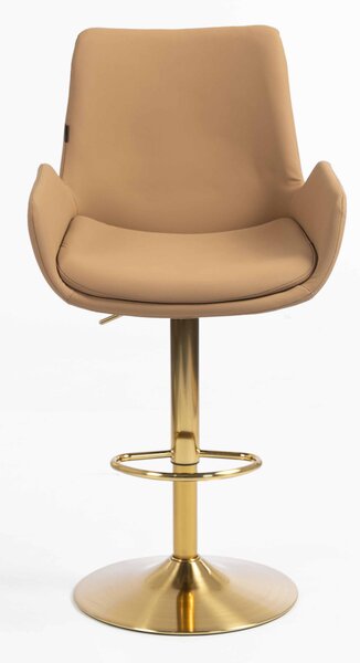 HR240W Karamell Szín Műbőr Premium Soft Szék Arany lábbal