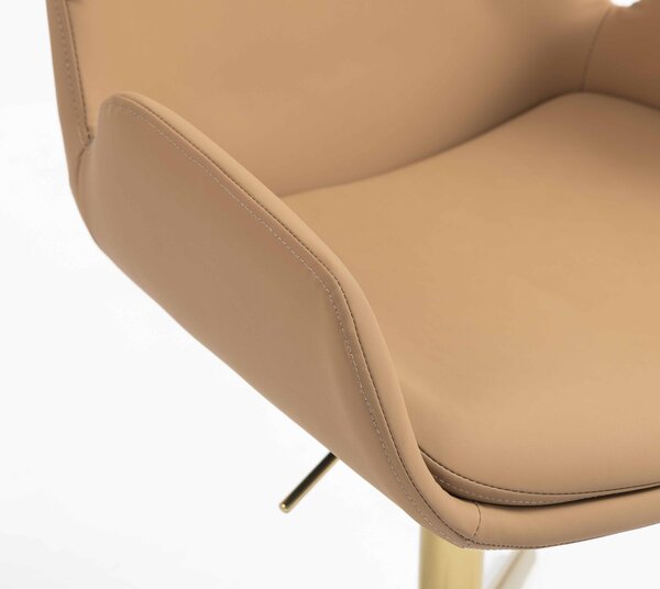HR240CROSS Karamell Szín Műbőr Premium Soft Szék Arany lábbal