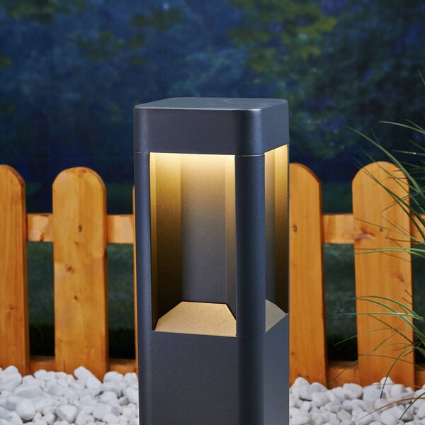 Lucande LED állványlámpa Annika, antracit, fém, 50 cm, Fekete, Alumínium, Modern