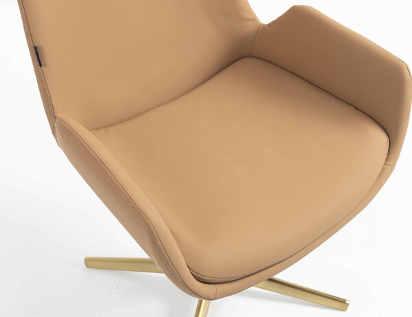HR240CROSS Karamell Szín Műbőr Premium Soft Szék Arany lábbal