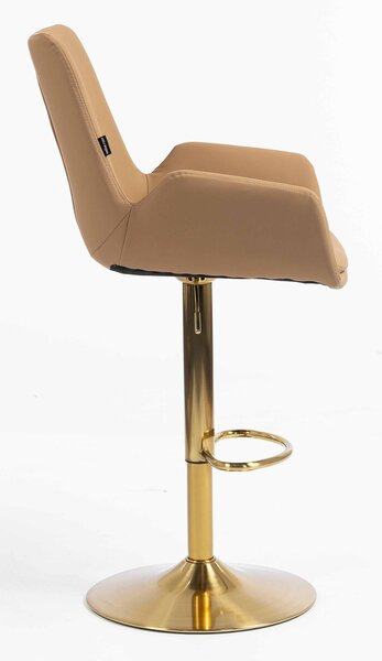 HR240W Karamell Szín Műbőr Premium Soft Szék Arany lábbal