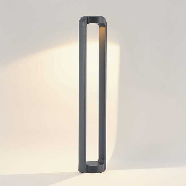 Lucande LED-es útvilágítás Habsa, 80 cm, antracit, fém, Fekete, Alumínium, Modern