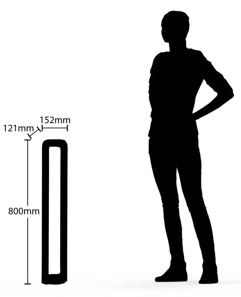 Lucande LED-es útvilágítás Habsa, 80 cm, antracit, fém, Fekete, Alumínium, Modern